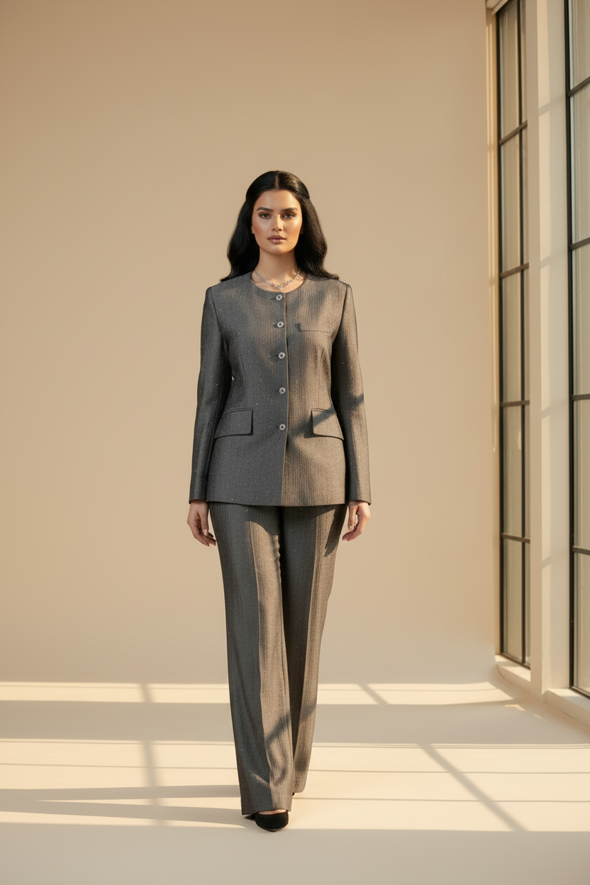 طقم قطعتين من اللامي لينن