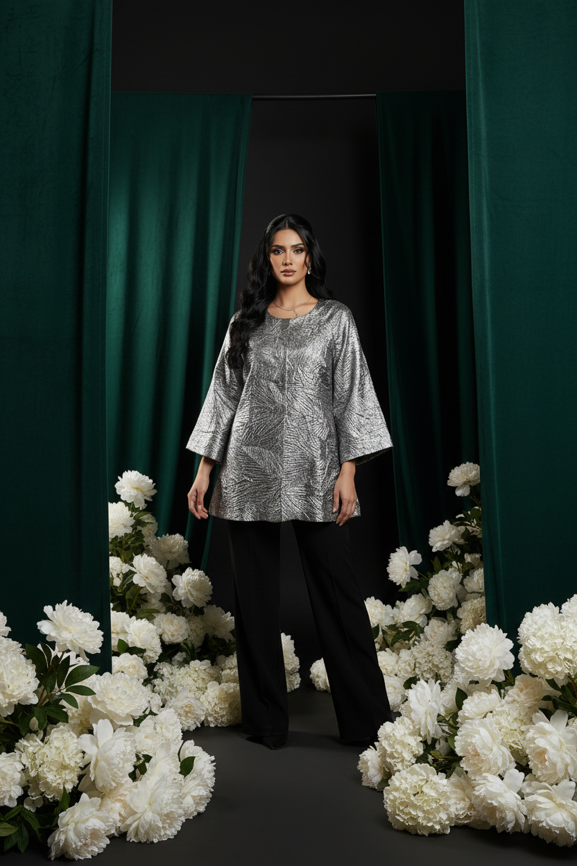 Rose Gold Jacket - Laminated Jacquard