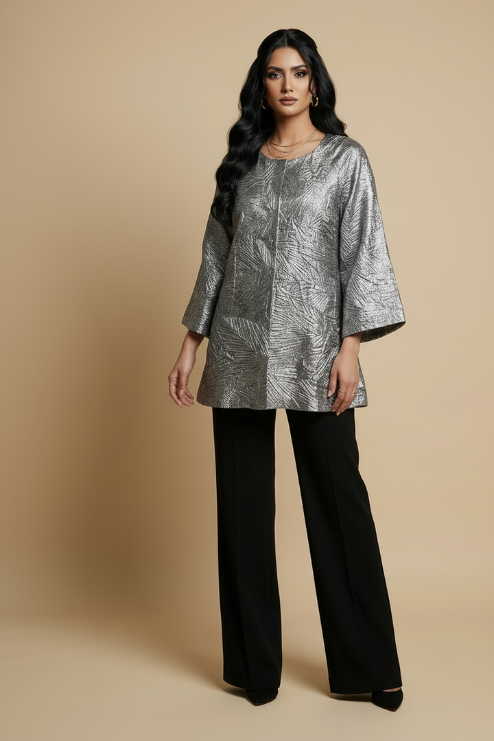 Rose Gold Jacket - Laminated Jacquard