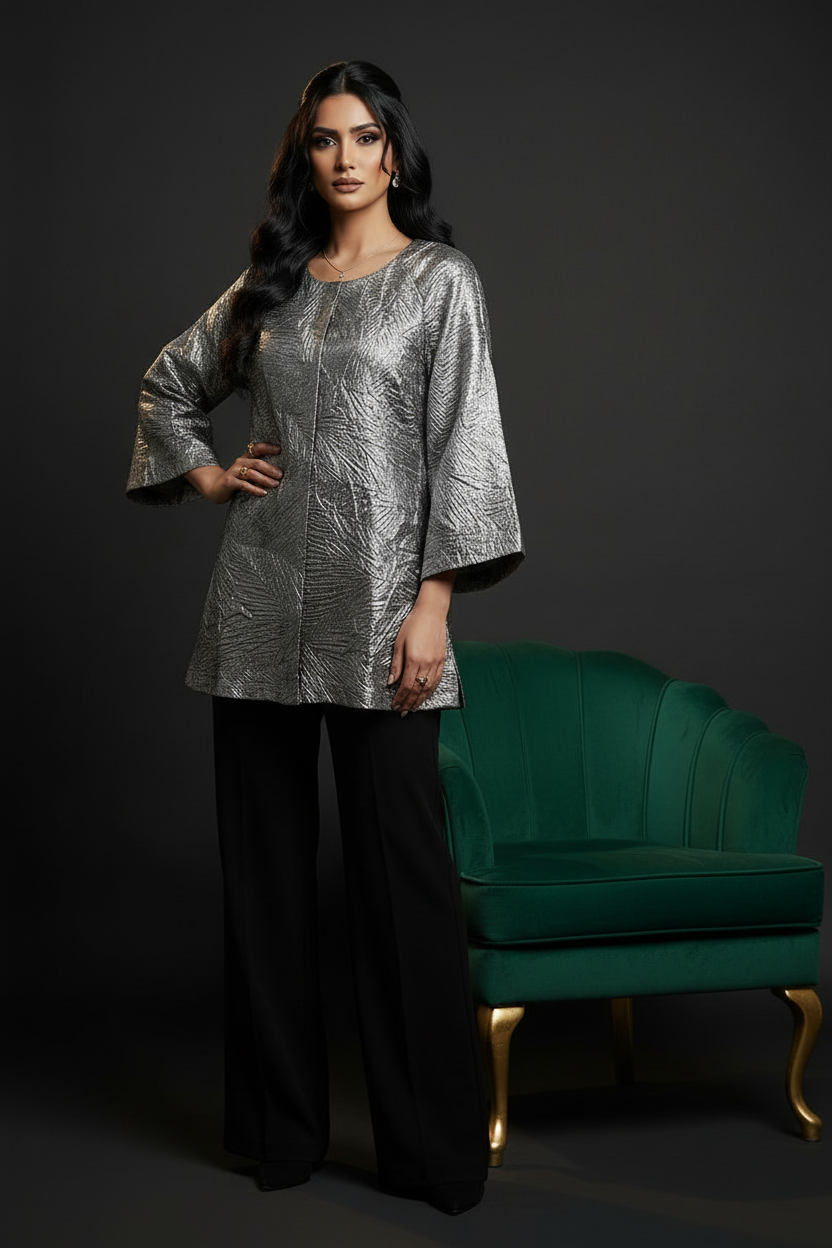 Rose Gold Jacket - Laminated Jacquard