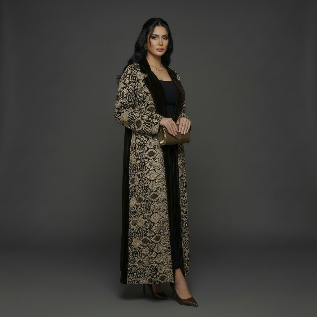 Dark Brown Velvet Bisht