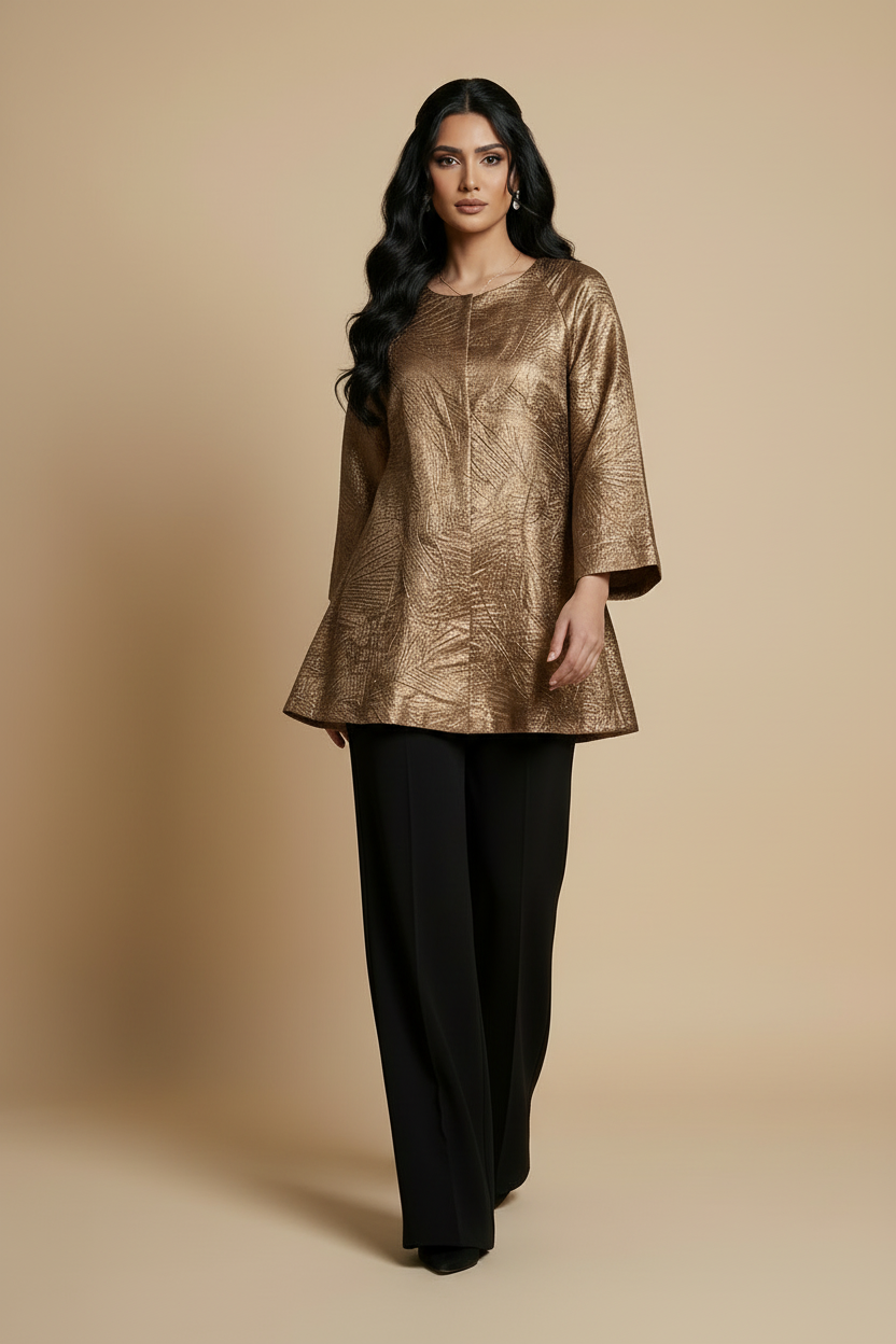 Rose Gold Jacket - Laminated Jacquard