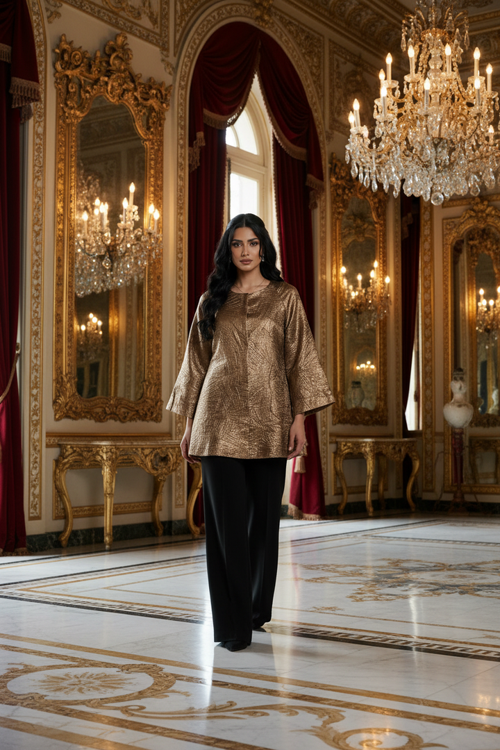 Rose Gold Jacket - Laminated Jacquard