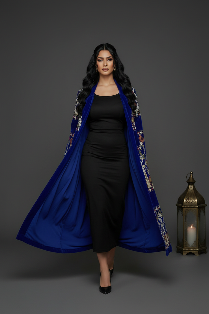 Walking with fabric flowing